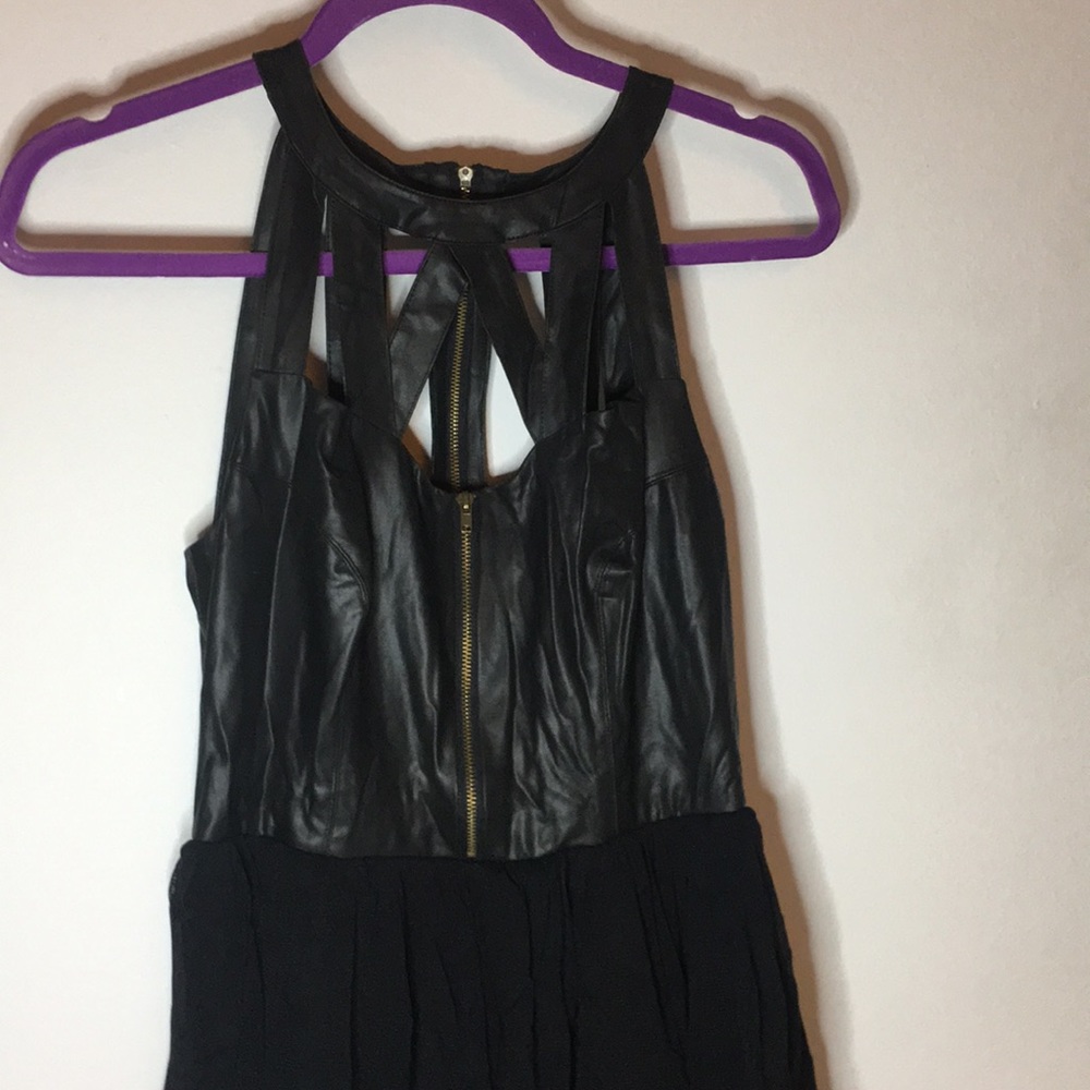 NWT Hot Topic Black goth vinyl top tulle dress m